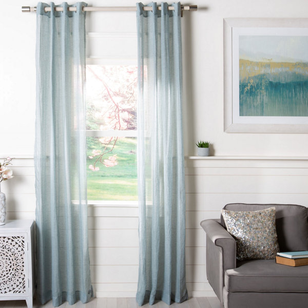 Highland Dunes Richins Solid Sheer Grommet Single Curtain Panel